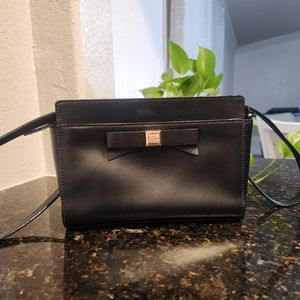 Kate Spade New York Black Montford Park Smooth Angelica Leather Crossbody Bag